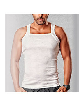 زیرپوش مردانه پنبه ای سفید مدل یقه خشتی