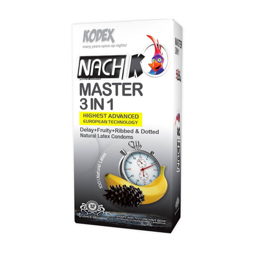 کاندوم  تاخيري مدل Nachkodex  Master 3 In 1 بسته 12 عددي
