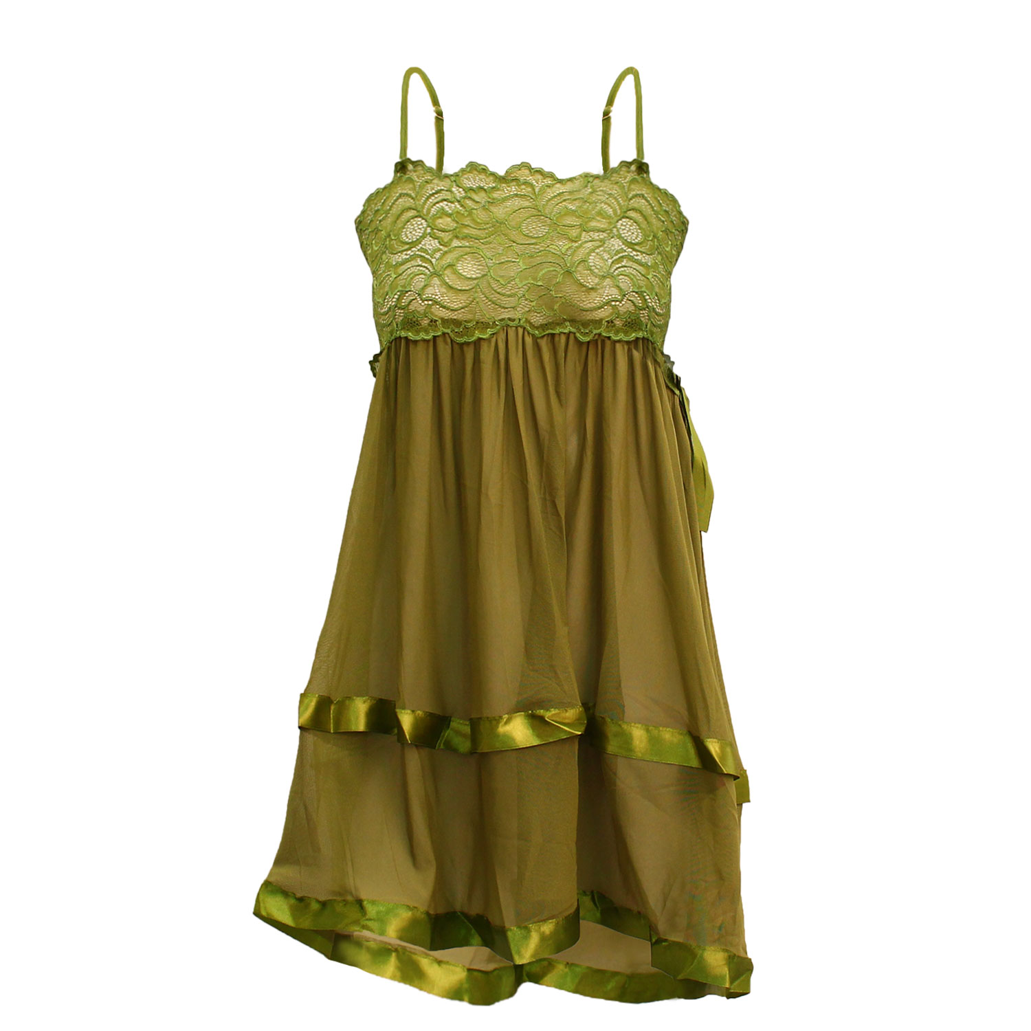 	لباس خواب زنانه گیپور سبز مدل misa
