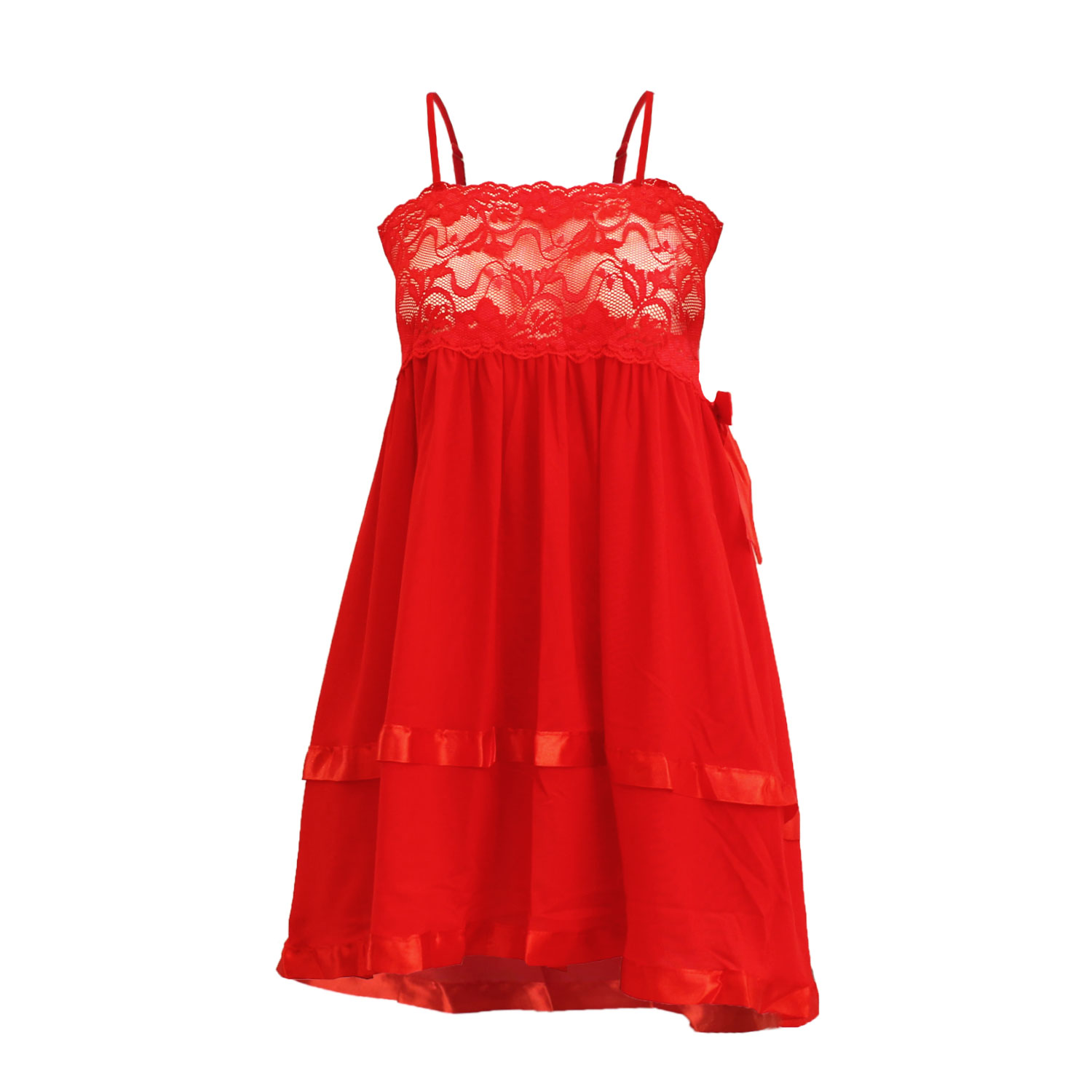 	لباس خواب زنانه گیپور قرمز مدل misa