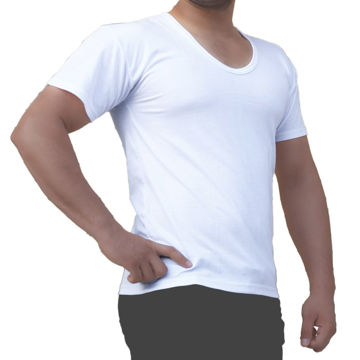 زیرپوش مردانه پنبه ای سفید مدل آستین دار