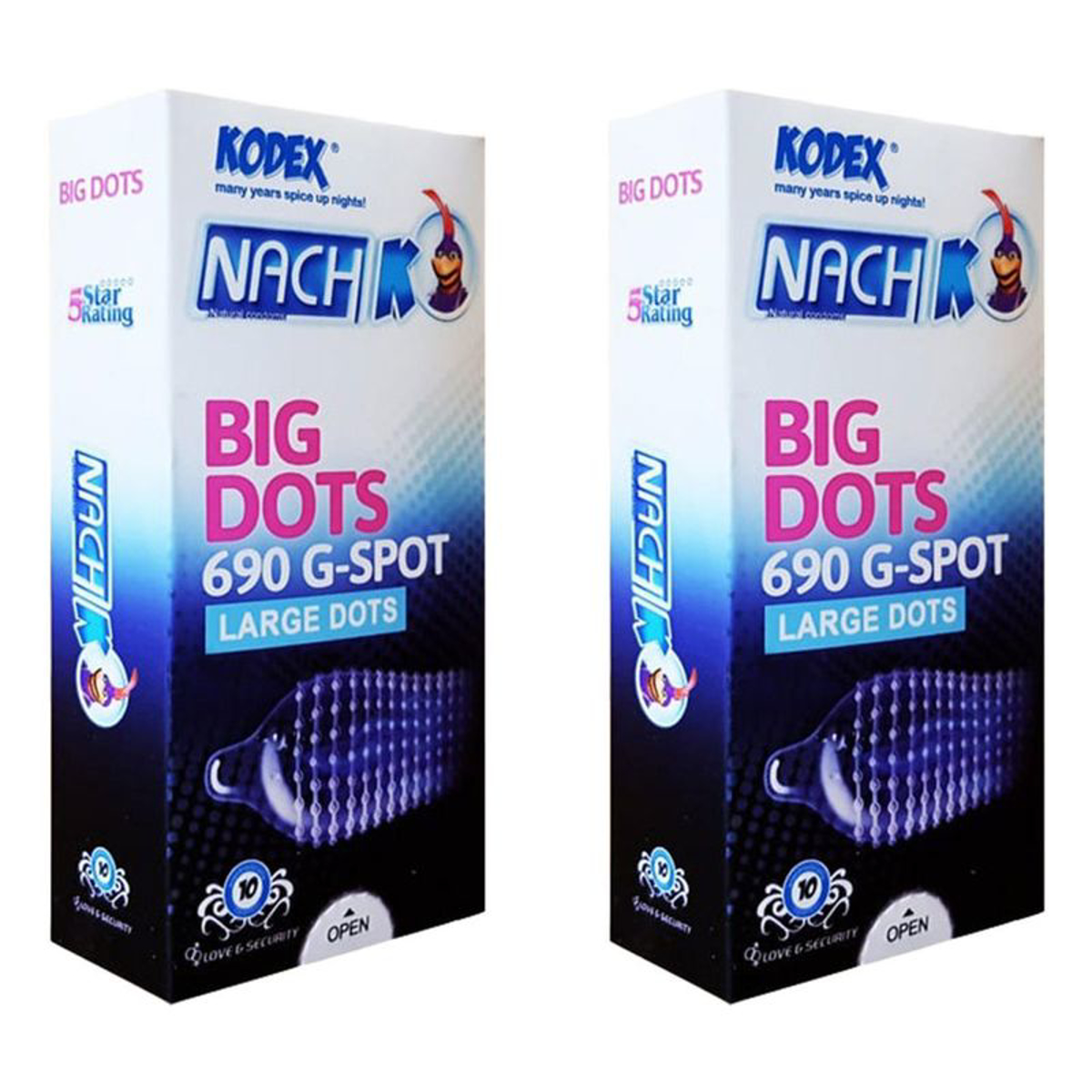 کاندوم 12 عددی ناچ کدکس مدل Big Dots مجموعه دو عددی