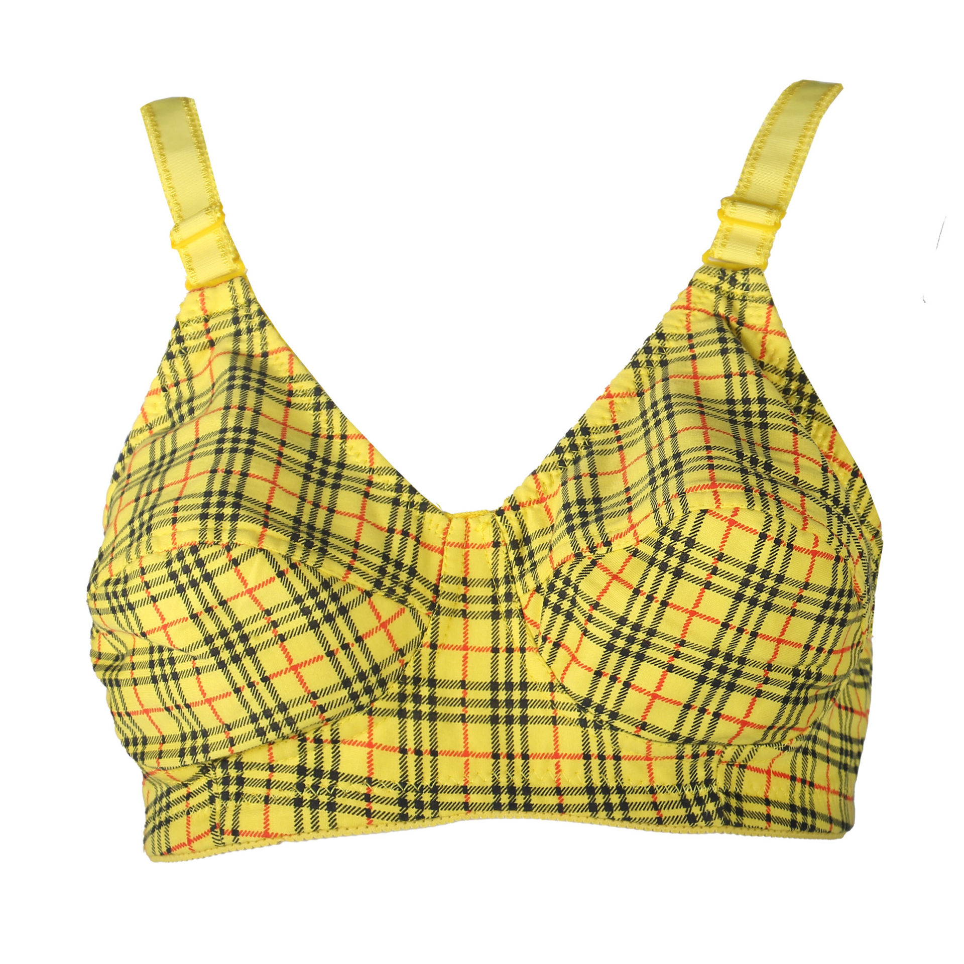 سوتین زنانه مدل بدون فنر طرح چهارخانه