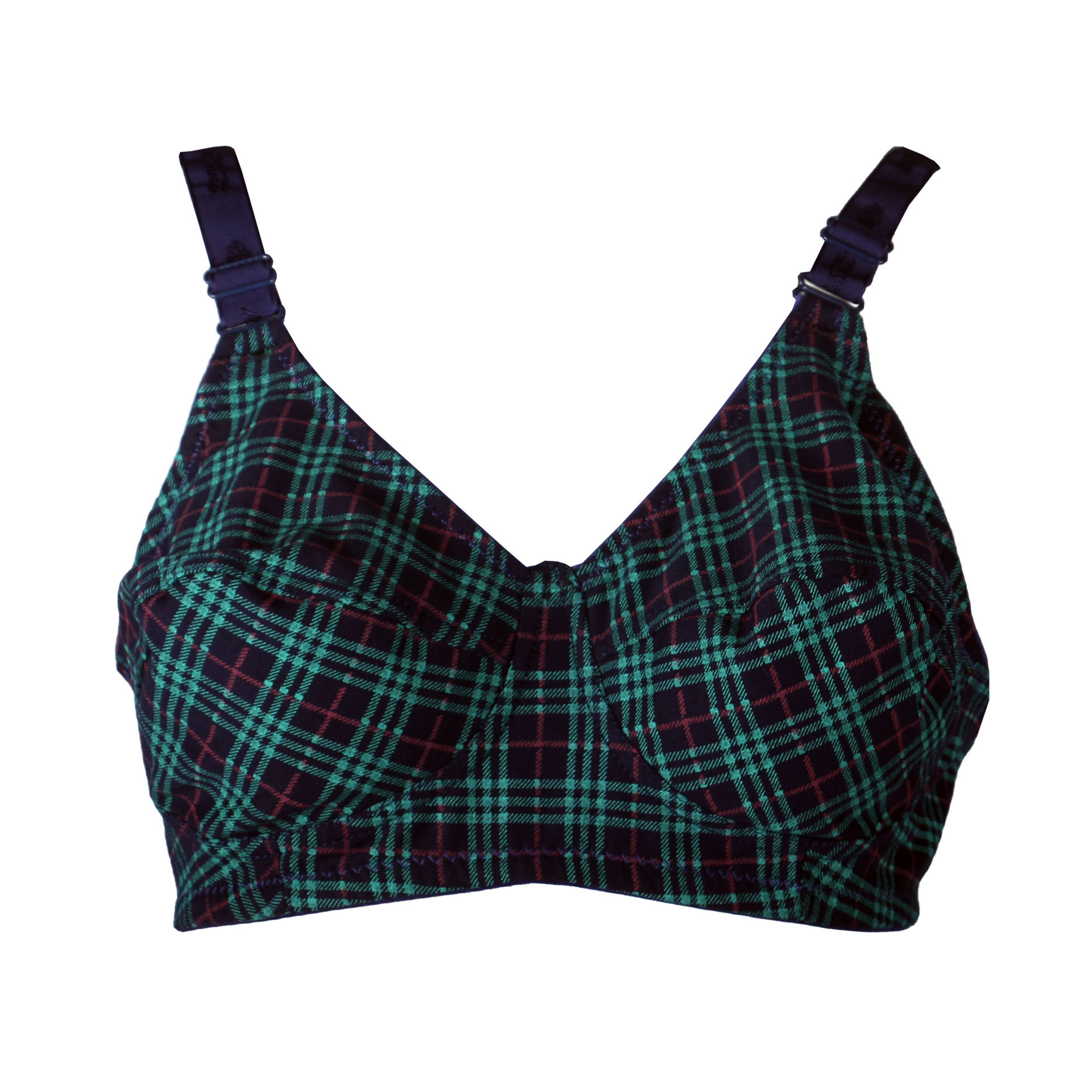 سوتین زنانه مدل بدون فنر طرح چهارخانه