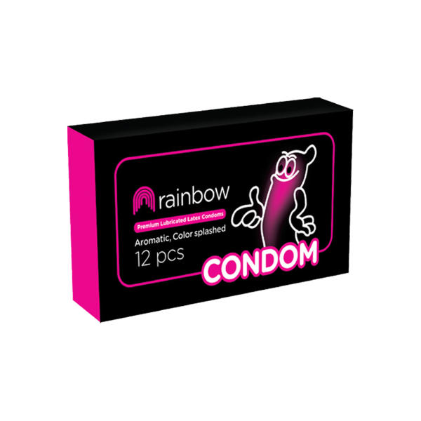 کاندوم رنگ افشانه ای 12 عددی مدل Rainbow