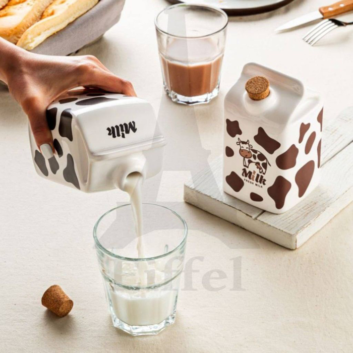 ظرف سرامیکی طرح پاکت شیر