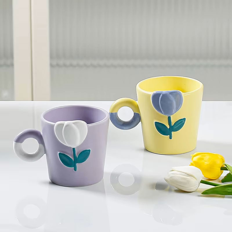 ماگ سرامیکی گل برجسته رزالیندا Ceramic Mug