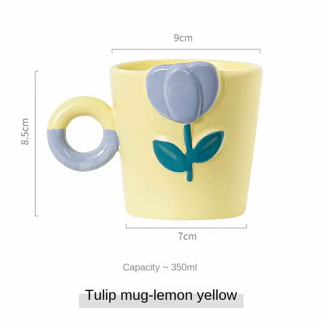 ماگ سرامیکی گل برجسته رزالیندا Ceramic Mug