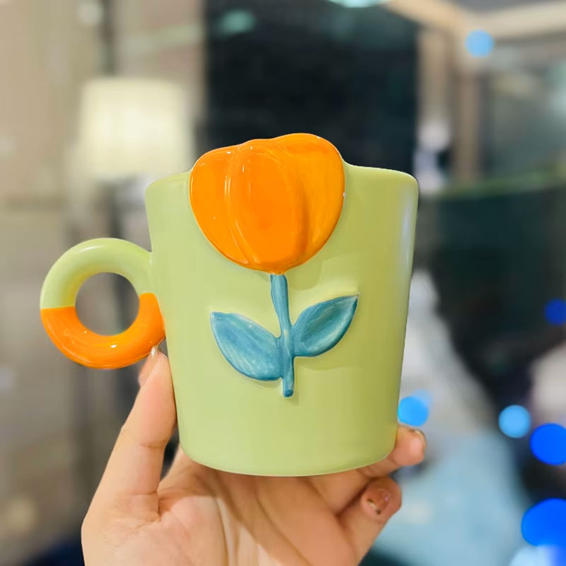 ماگ سرامیکی گل برجسته رزالیندا Ceramic Mug