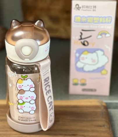 قمقمه کودک نی‌دار سر سیلیکونی ، بند‌دار و قفل دار  Bpa Free کد o31 حجم 500ml