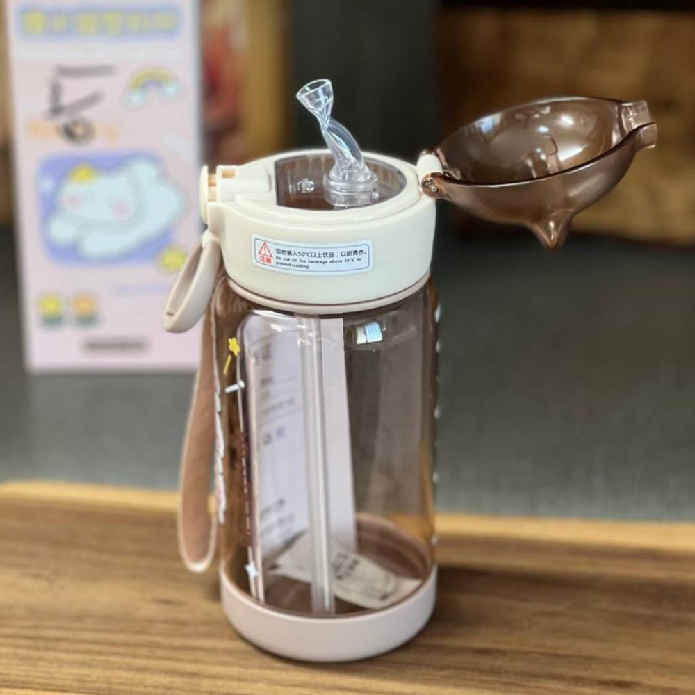 قمقمه کودک نی‌دار سر سیلیکونی ، بند‌دار و قفل دار  Bpa Free کد o31 حجم 500ml