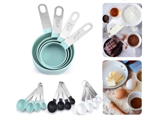 ست پیمانه اندازه گیری استاندارد آشپزی دسته استیل