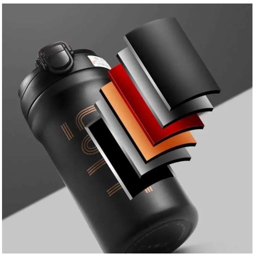 تراول ماگ و فلاسک استیل 304 دو حالته نی‌دار درب قفل شونده و ضد نشت برند LOFR حجم 600ml
