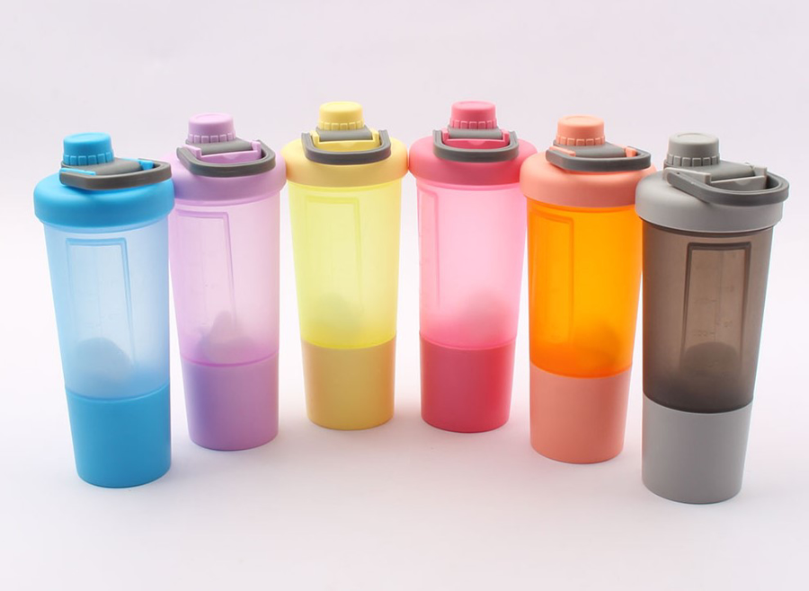 قمقمه شیکر بدنسازی 2 طبقه مات حجم 450ml کد 102