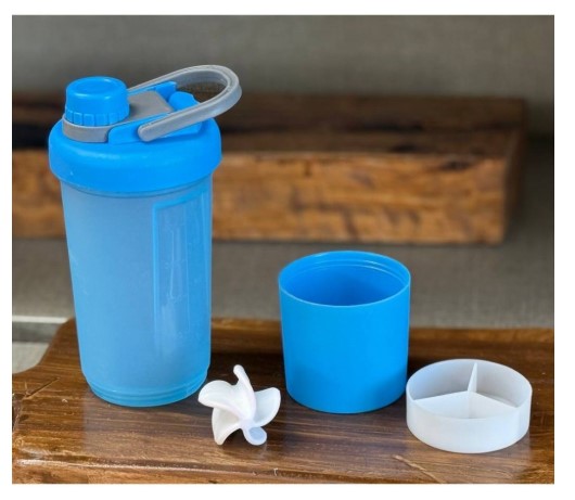 قمقمه شیکر بدنسازی 2 طبقه مات حجم 450ml کد 102