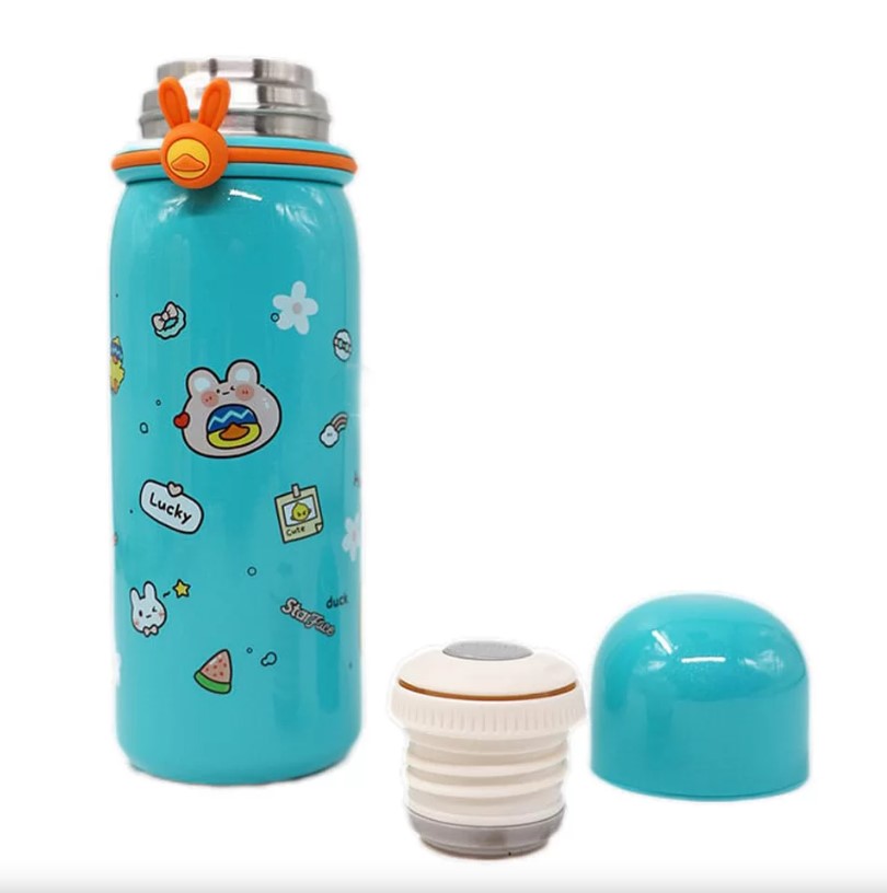 فلاسک و تراول ماگ فانتزی کودک وکیوم کاپ استیل 304 مدل براق حجم 500ml کد SFC690-O103