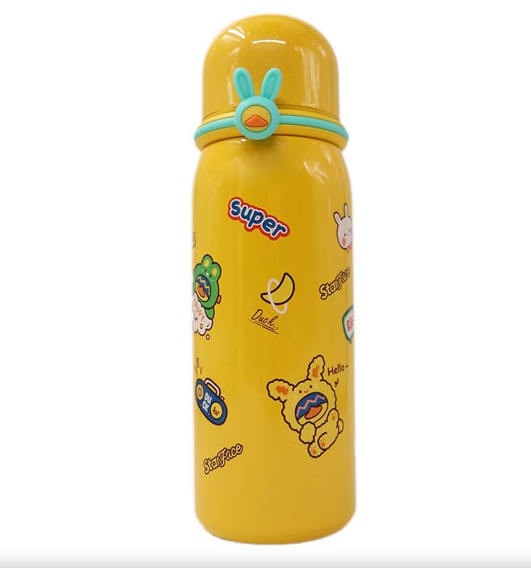 فلاسک و تراول ماگ فانتزی کودک وکیوم کاپ استیل 304 مدل براق حجم 500ml کد SFC690-O103