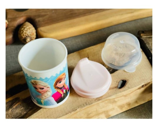 قمقمه و لیوان مکنده فانتزی کودک در دار حجم 250ml کد 0021