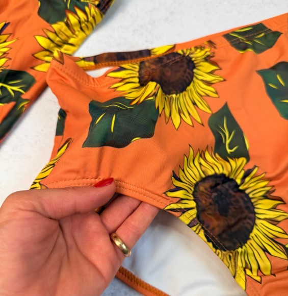 بیکینی 3 تکه Xiao Tao Swimsuit طرح آفتابگردان کد 18803