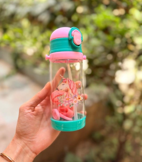 قمقمه کودک بیبی شارک سری سیلیکونی بنددار فاقد BPA حجم 450ml کد O4-673A