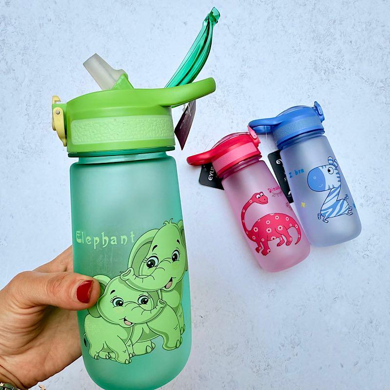 قمقمه نشکن فانتزی کودک برند EYUN نی دار درب قفل شونده مدل مات حجم 500ml کد O76-YY388