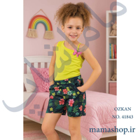 ست بلوز و شلوارک دخترانه نخ پنبه ضد حساسیت برند OZKAN کد 41843