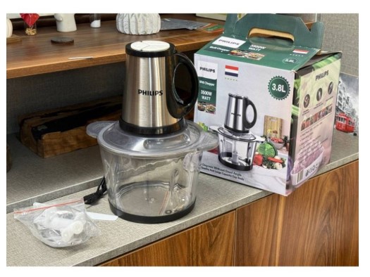 غذاساز و خردکن 4 تیغه 3.8 لیتری برند Philips کاسه پیرکس 3500 وات