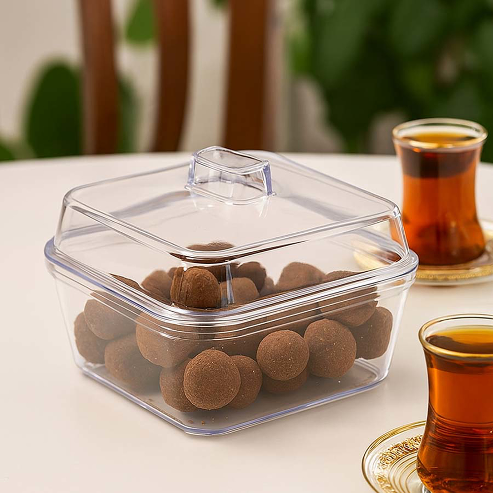 شکلات خوری و ظرف پذیرایی درب دار اکریلیک مانگو
