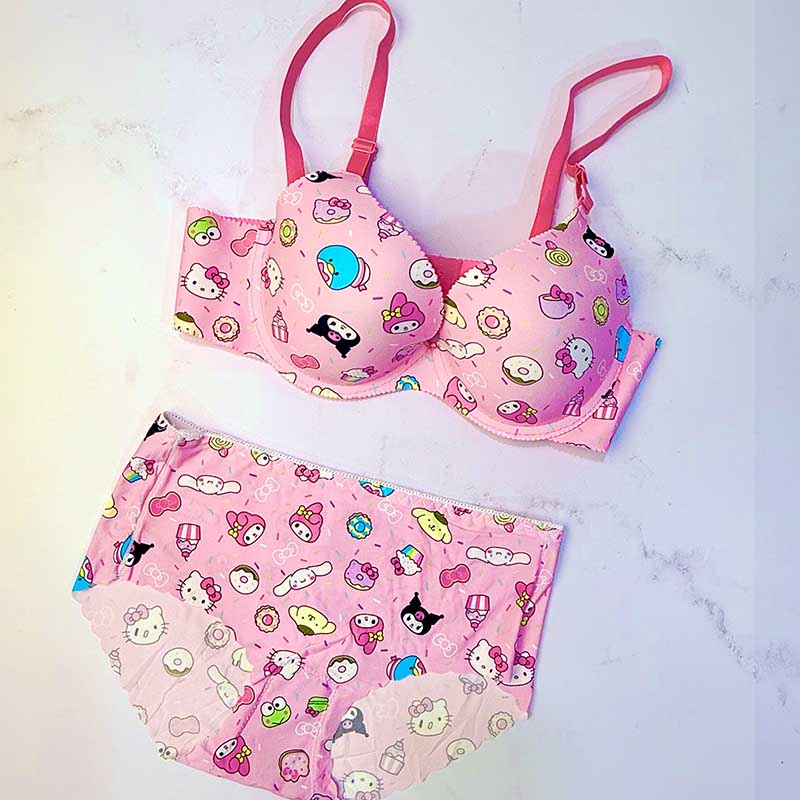 ست لباس زیر شورت و سوتین اسفنجی فانتزی طرح کرومی