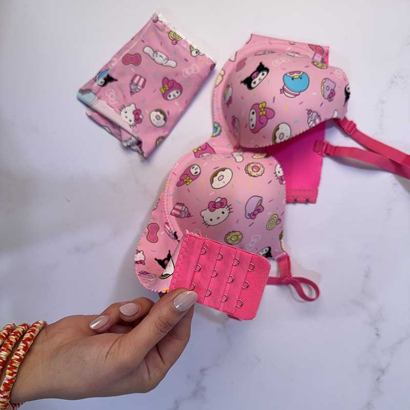 ست لباس زیر شورت و سوتین اسفنجی فانتزی طرح کرومی