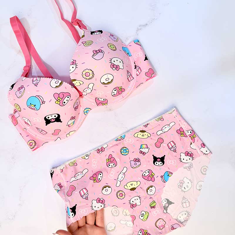 ست لباس زیر شورت و سوتین اسفنجی فانتزی طرح کرومی