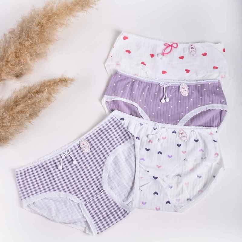 شورت زنانه فانتزی نخی پک 3 عددی کد AS09