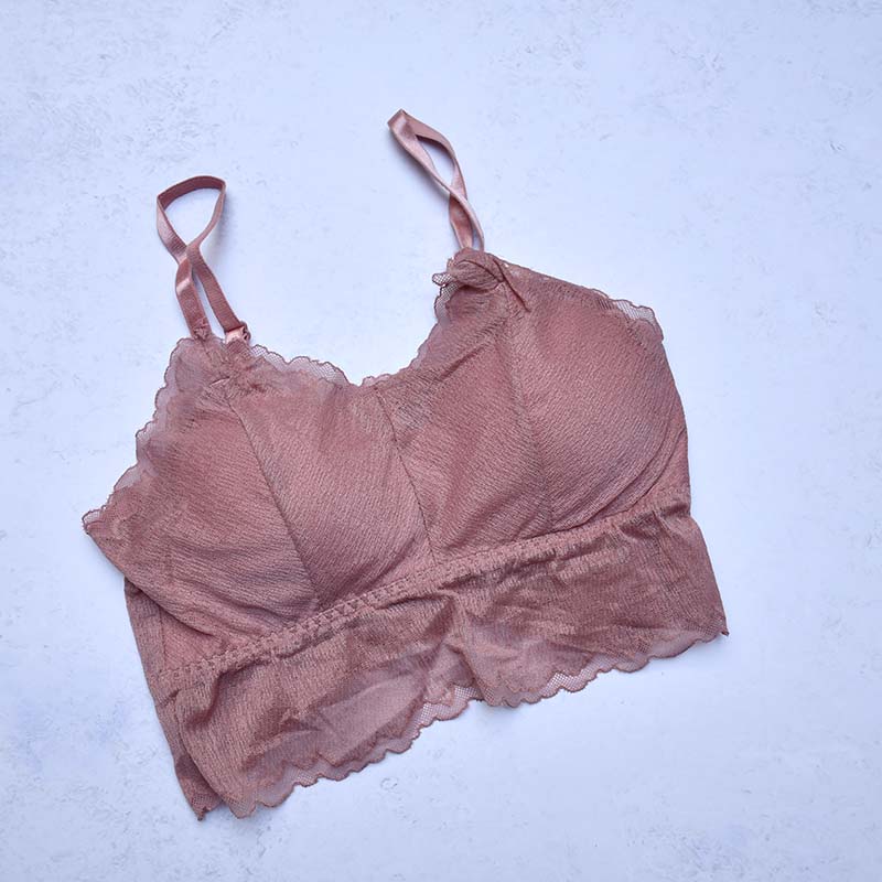 نیم‌ تنه کراپ زنانه طرح حریر و گیپور کد HR-8828