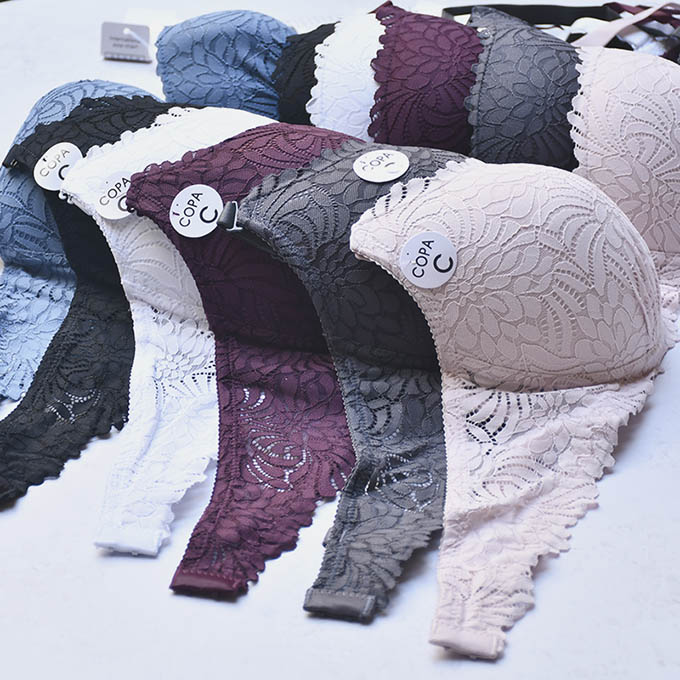 سوتین اسفنجی فنردار طرح گیپور سایز بزرگ کاپ C کد 2871