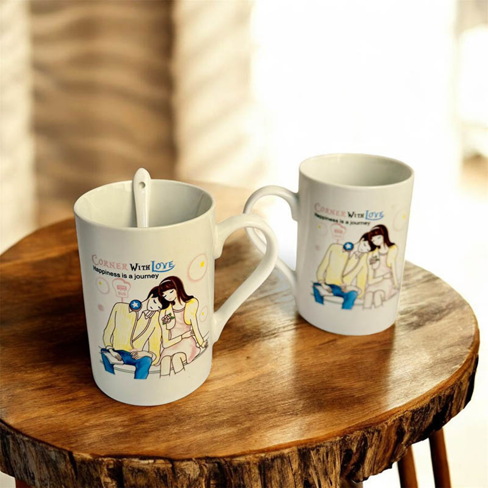 ماگ سرامیکی دو قلو جعبه کادویی مناسب هدیه به دو قلوها و عشاق