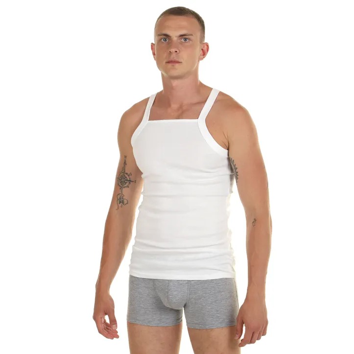 زیرپوش رکابی مردانه نخی مدل یقه خشتی برند Police