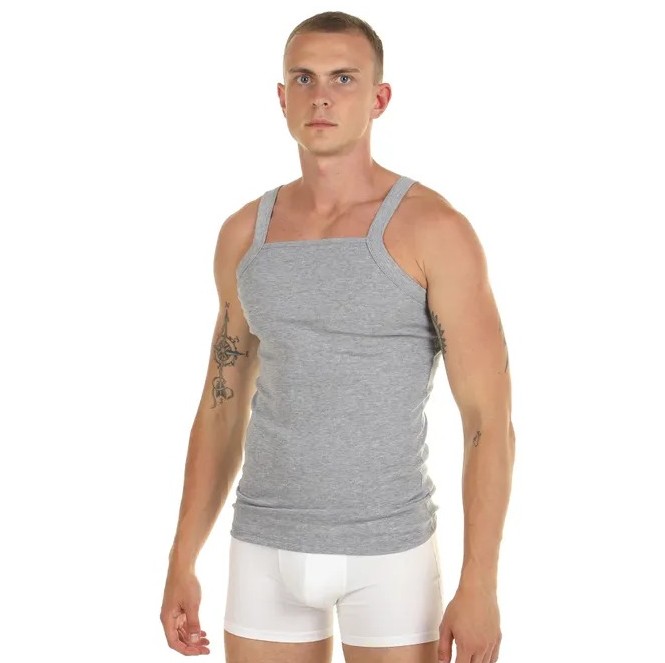 زیرپوش رکابی مردانه نخی مدل یقه خشتی برند Police