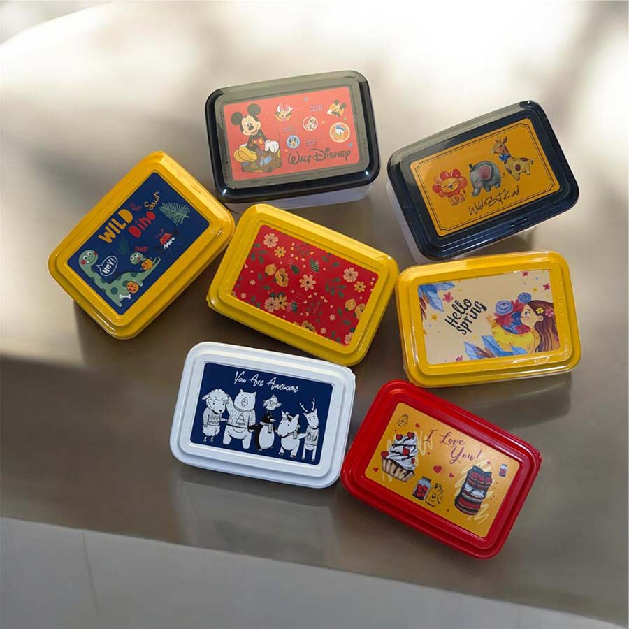 ظروف نگهدارنده مستطیلی 4 سایز Fresh Keeps درب رنگی