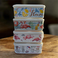 ظروف نگهدارنده مستطیلی 4 سایز Fresh Keeps طرحدار