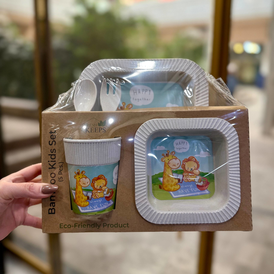 ست سرو غذای کودک بامبو 5 تکه