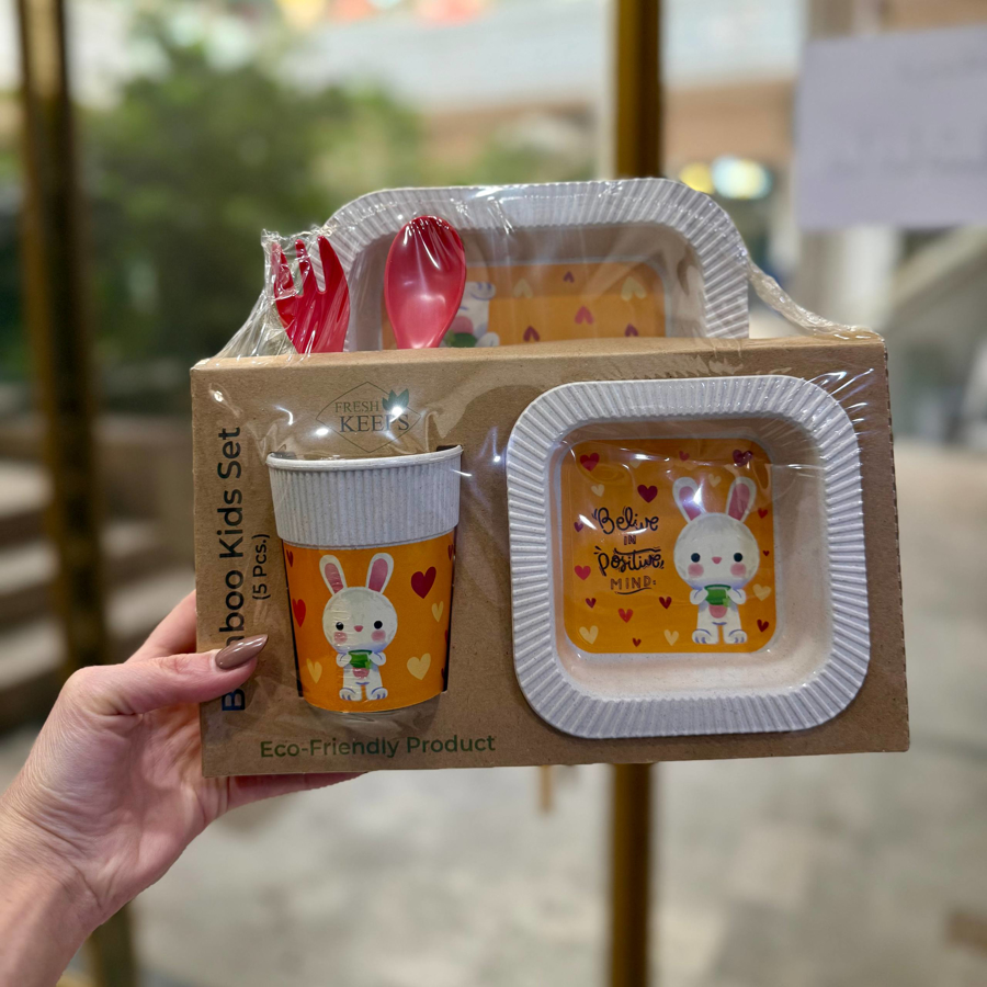 ست سرو غذای کودک بامبو 5 تکه