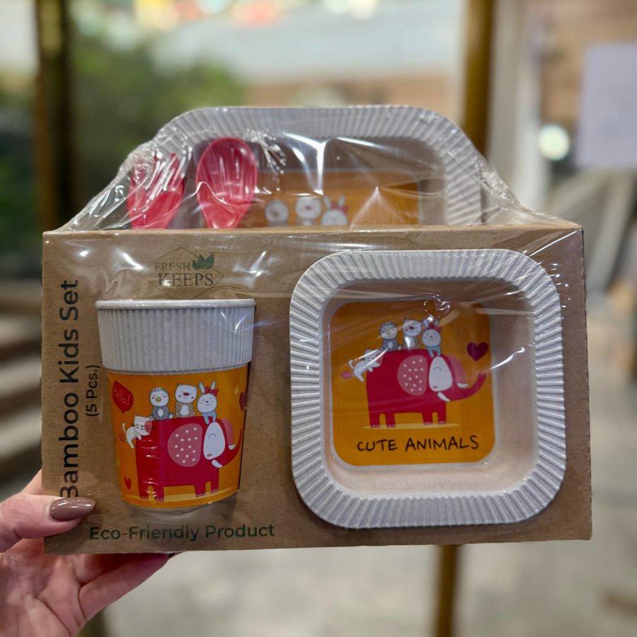 ست سرو غذای کودک بامبو 5 تکه