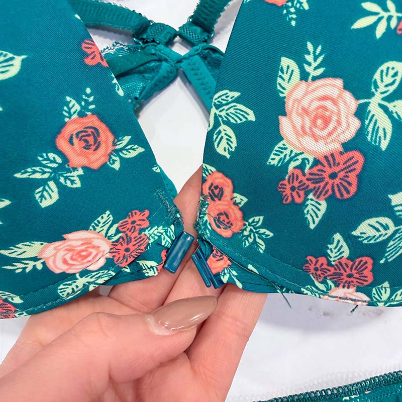 ست شورت و سوتین اسفنجی گلدار کاپ B برند Anatef کد 1595