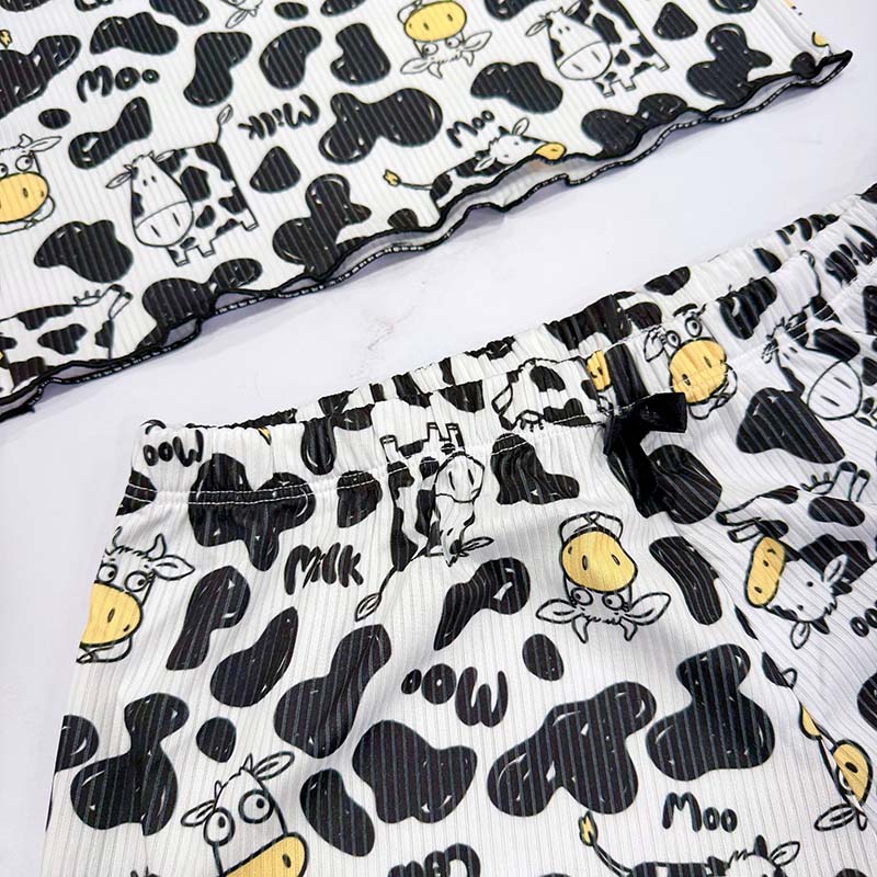 ست تاپ و شورتک زنانه کبریتی مدل میلک کد T1868