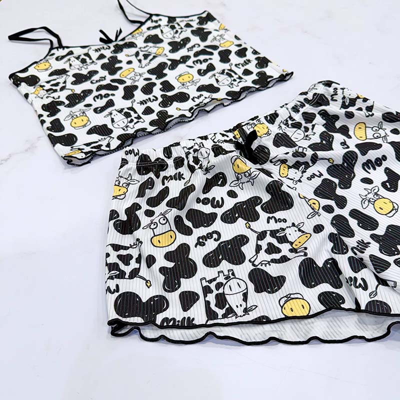 ست تاپ و شورتک زنانه کبریتی مدل میلک کد T1868