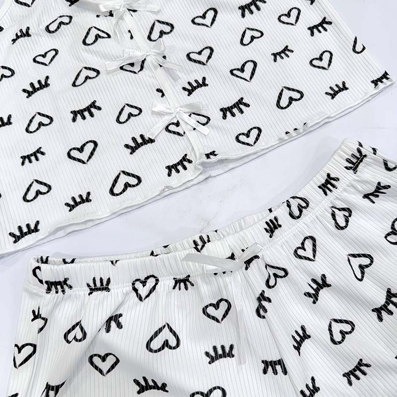 ست تاپ و شورتک زنانه کبریتی مدل چشمک کد T1867