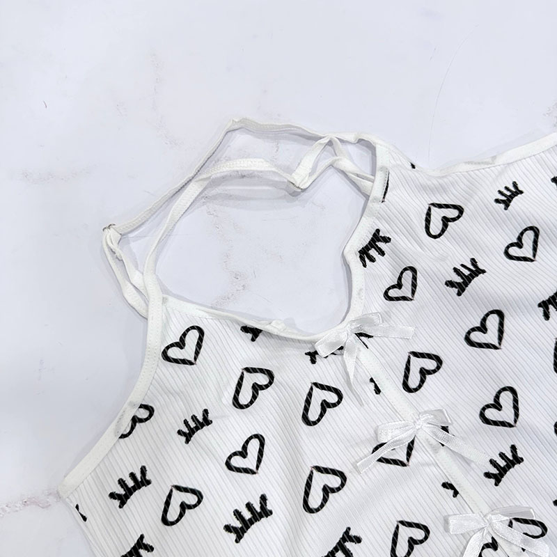 ست تاپ و شورتک زنانه کبریتی مدل چشمک کد T1867