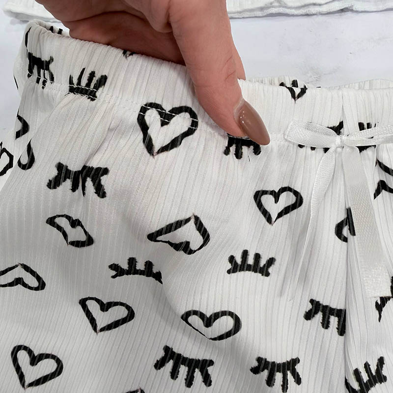 ست تاپ و شورتک زنانه کبریتی مدل چشمک کد T1867