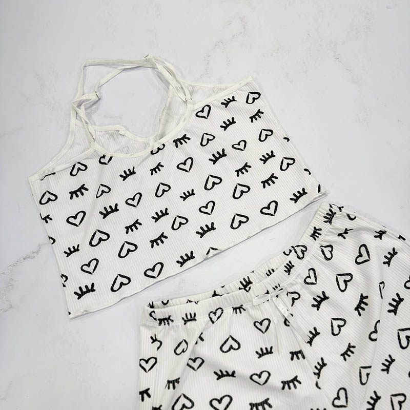 ست تاپ و شورتک زنانه کبریتی مدل چشمک کد T1867