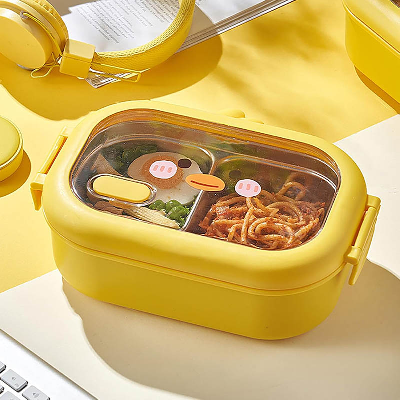 ظرف غذا داخل استیل دو خانه (لانچ باکس) مناسب مدرسه و مهد و محل کار Y66-Y67